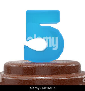 Numéro 5 sur 5 Cho ?olate cake. Rendu 3D Illustration. Banque D'Images