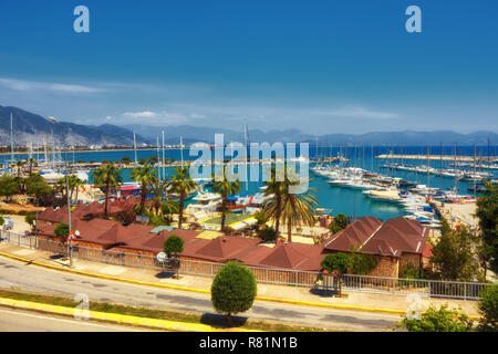 Vue de la marina de Finike, Antalya province. La Turquie Banque D'Images