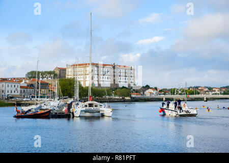 Vila do Conde, Portugal - 01 juin 2018 : journée ensoleillée par l'Ave, district de Porto, Portugal Banque D'Images