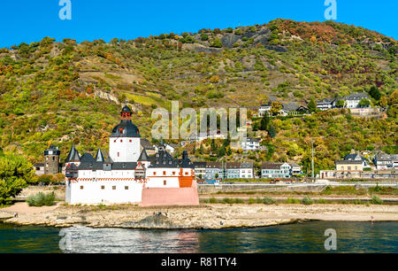 Pfalzgrafenstein château sur une île sur le Rhin en Allemagne Banque D'Images