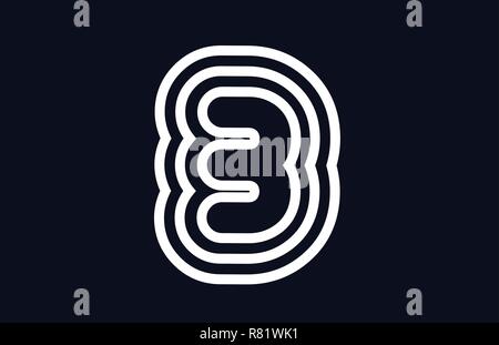 Le noir et blanc numéro 3 logo design adapté pour une société ou entreprise Illustration de Vecteur