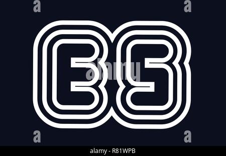 Lettre alphabet noir et blanc es s e combinaison logo design adapté pour une société ou entreprise Illustration de Vecteur