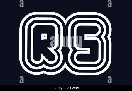 Lettre alphabet noir et blanc logo rs r s design combinaison approprié pour une société ou entreprise Illustration de Vecteur