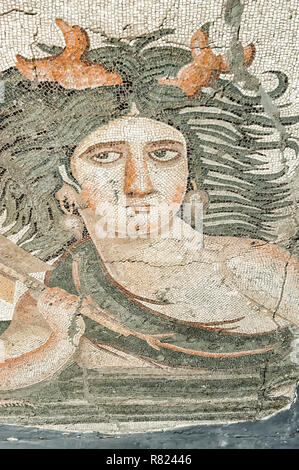 Thalassa mosaïque, Yakto, 5e 100. A.C., Hatay, Musée archéologique d'Antakya, province de Hatay, Turquie Banque D'Images