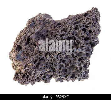 Macro photographie des eaux minérales naturelles et de matières premières - collection géologique de pierre ponce sur fond blanc Banque D'Images