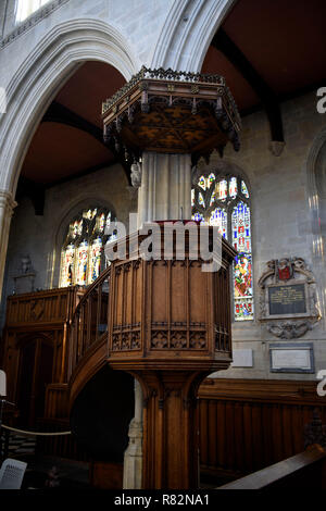 La chaire à l'église de l'Université St Mary the Virgin à Oxford, UK Banque D'Images