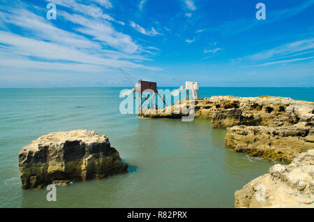 Cabane de pêche à saint palais sur mer Banque D'Images