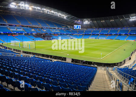 Etihad Stadium, Manchester, Royaume-Uni. Dec 12, 2018. Ligue des Champions de football, Manchester City contre Hoffenheim ; voir à l'intérieur du stade Etihad avant de commencer à saisir des fans : Action Crédit Plus Sport/Alamy Live News Banque D'Images