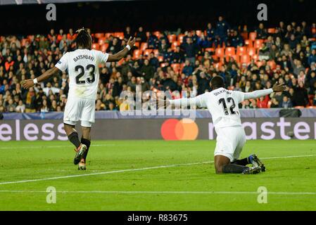 Valence, Espagne. 12 Décembre, 2018. Dyakhaby de Valence en action lors de la Ligue des Champions, match de football entre Valence et Manchester le 12 décembre, au stade Mestalla de Valence, Espagne. Foto : Xisco Navarro Cordon Cordon Crédit : Presse Presse/Alamy Live News Banque D'Images