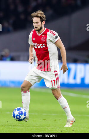 Amsterdam, Pays-Bas. 12 Décembre, 2018. AMSTERDAM - Ajax - Bayern Munchen , Football , Ligue des Champions de la saison 2018/2019 , , Johan Cruijff ArenA , 09-12-2018 , Ajax player Daley Blind : Crédit Photos Pro/Alamy Live News Banque D'Images
