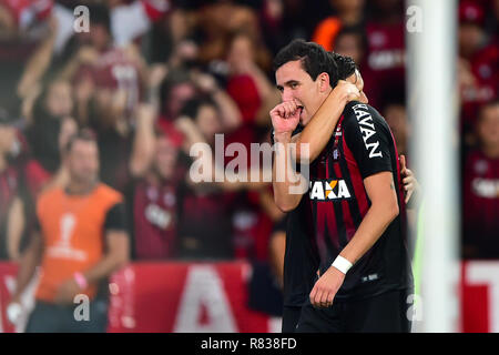 PR - Curitiba - 12/12/2018 - South American Cup 2018 - Atl tico-PR Junior x Barranquilla - Pablo, joueur de l'Atlético-PR fête son but pendant le match contre Junior Barranquilla à Arena da Baixada Stadium pour la Copa Sul- American 2018. Photo : Jason Silva / AGIF Banque D'Images