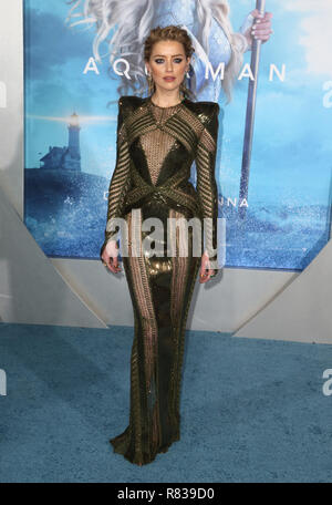 Los Angeles, CA, USA. Dec 12, 2018. Amber a entendu lors de la première mondiale d'Aquaman au théâtre chinois de Grauman à Los Angeles, Californie le 12 décembre 2018. Credit : Faye Sadou/media/Alamy Punch Live News Banque D'Images