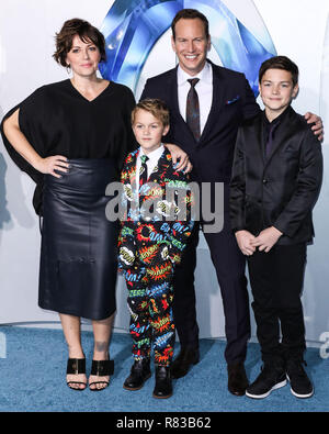 Los Angeles, USA. 12Th Dec 2018, Dagmara Dominczyk, Patrick Wilson, Kassian McCarrell Wilson et Kalin Patrick Wilson arrivent à la Los Angeles Premiere de Warner Bros Pictures' 'Aquaman" tenue à l'IMAX Théâtre chinois de Grauman, le 12 décembre 2018 à Hollywood, Los Angeles, Californie, États-Unis. (Photo de David Acosta/Image Crédit : Agence de Presse) L'agence de presse Image/Alamy Live News Banque D'Images