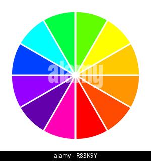 Roue de couleur à plat. Vector Illustration. Roue de couleur isolé Illustration de Vecteur