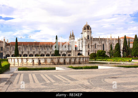 Le monastère des Hiéronymites de de Santa Maria de Belém, Lisbonne, Portugal. Lieu de sépulture de Vasco da Gama Banque D'Images