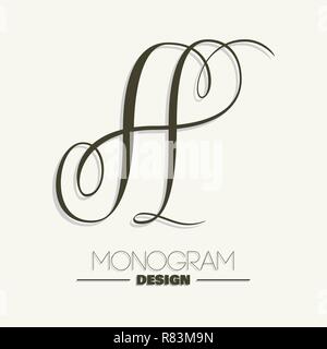Un capital - lettrage main design monogram Illustration de Vecteur