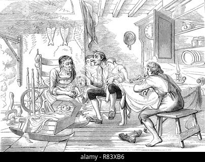 L'amélioration de la reproduction numérique, le Colonel Ichabod Crane Bennett, 1787-1857, raconter des histoires, Ichabod Crane erzÃ rencontrpes¤Bennett Geschichten, à partir d'un tirage original de l'année 1855 Banque D'Images