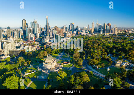 Vue aérienne de Melbourne CBD Banque D'Images