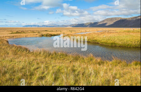 Paysage pittoresque de Raudisandur beach, fjords de l'ouest l'Islande Banque D'Images