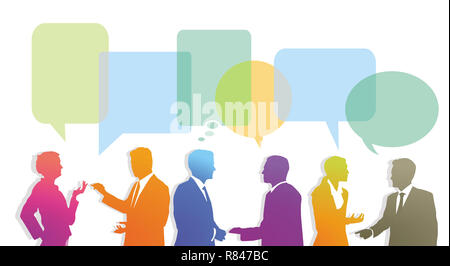 Question et réponse les bulles avec groupe de personnes, illustration Banque D'Images