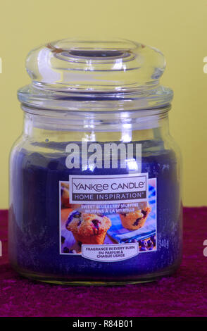 Yankee Candle Accueil Inspiration Parfum sucré muffins aux bleuets Banque D'Images