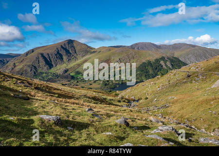 Glanmore Lake, le long de l'anneau de Beara, peu explorés et moins connue des touristes que l'Anneau du Kerry. Une beauté naturelle, paysages sauvages, Banque D'Images