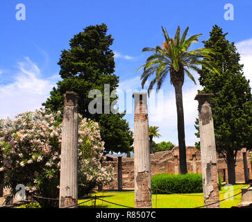 Ruines de Pompéi. Patio dans la maison du Faune Banque D'Images