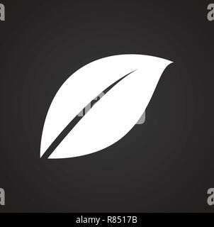 L'icône de feuilles sur fond noir pour la conception graphique et web, simple signe vecteur moderne. Concept de l'Internet. Symbole à la mode pour la conception de site web site web application mobile ou bouton. Illustration de Vecteur