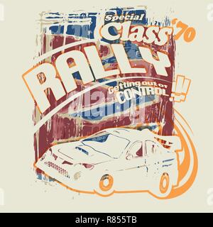Course de voiture de rallye sur fond brossé, image vectorielle Illustration de Vecteur