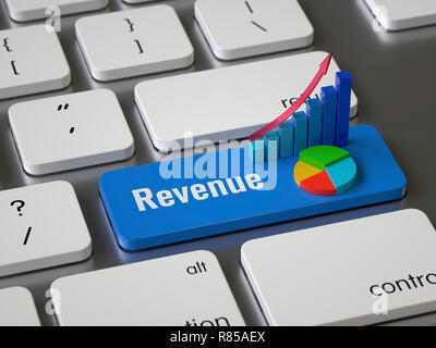 Recettes touche du clavier, rendu 3d,image conceptuelle. Banque D'Images