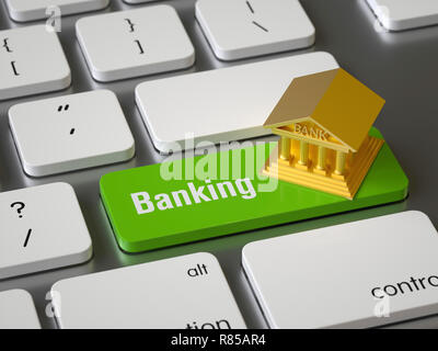D'Avion touche du clavier, rendu 3D, conceptual image Banque D'Images