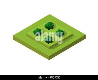 Paysage écologique naturel icône isométrique. Signe de l'écologie naturelle de la ville d'infrastructures ville arbres Illustration de Vecteur