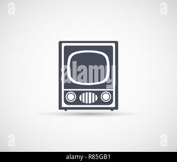 Vintage Retro Radio TV Silhouette Illustration de Vecteur