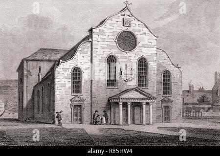 Église Canongate, Édimbourg, Écosse, 19e siècle, les vues à Edimbourg par J. & S. H. Storer, 1820 Banque D'Images