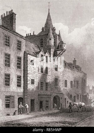 Canongate Tolbooth, Édimbourg, Écosse, 19e siècle, les vues à Edimbourg par J. & S. H. Storer, 1820 Banque D'Images