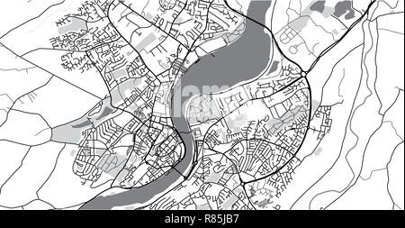 Vecteur urbain plan de la ville de Derry, Irlande Illustration de Vecteur