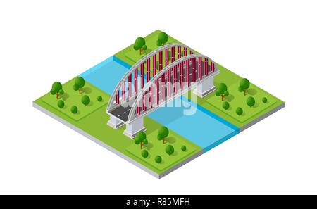 Ville en 3D isométrique Illustration de Vecteur