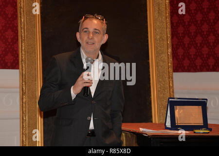 Foto Simone Fanini/LaPresse 13 Dicembre 2018 Recanati (MC) ItaliaSport - Ciclismo Presentazione Tirreno Adriatica 2018/2019 Nella foto : STEFANO DICIATTEO RCS Banque D'Images