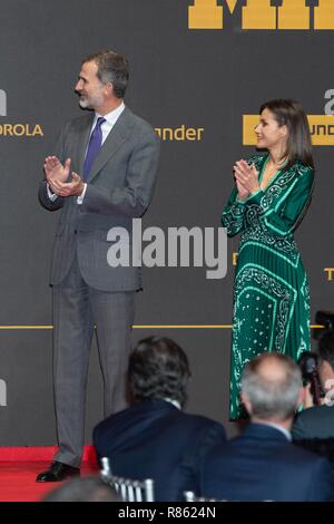 Madrid, Espagne. 13 Décembre, 2018. Le roi Felipe VI d'Espagne, la Reine Letizia d'Espagne, Iker Casillas assiste à un déjeuner commémoratif du 80e anniversaire de la Marca journal au Théâtre royal le 13 décembre 2018 à Madrid, Espagne. Credit : Jimmy Olsen/Media Espagne*** ***aucune perforation/Alamy Live News Banque D'Images