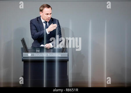 Berlin, Allemagne. 14 Décembre, 2018. Volker Ullrich (CSU), membre du Bundestag allemand, sur la motion '§ 219a StGB immédiatement supprimer - informations sur l'avortement autoriser' dans le Bundestag allemand. Credit : Christoph Soeder/dpa/Alamy Live News Banque D'Images