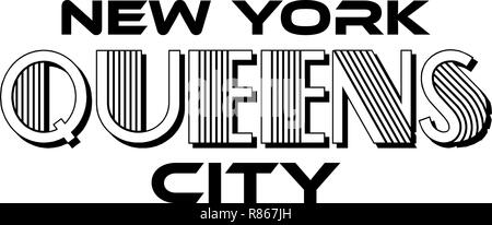 Queens New York City Urban typographie pour sérigraphie Imprimer apparel design moderne. Illustration de Vecteur