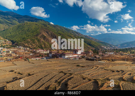 Trashi Chhoe Dzong de paysage, à Thimphu, Bhoutan capitale Banque D'Images