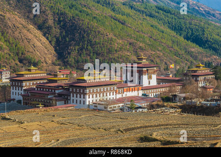 Trashi Chhoe Dzong de paysage, à Thimphu, Bhoutan capitale Banque D'Images