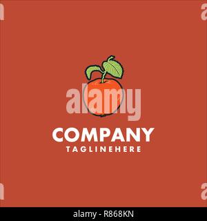 Fruits Orange logo design concept. Illustration de Vecteur