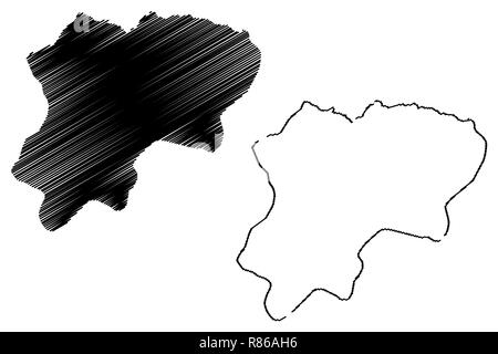 Artvin (Provinces de la République de Turquie) map vector illustration, croquis gribouillis d'Artvin carte sg Illustration de Vecteur