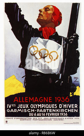 Grande Bretagne 1936 Jeux Olympiques - Affiche publicitaire ancienne Banque D'Images