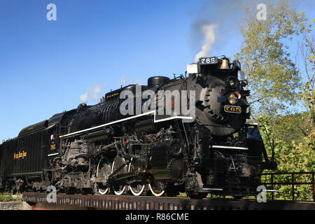 Plaque Nickel Road No. 765 s'agit d'un 2-8-4 'Comté' type locomotive à vapeur construite pour le Nickel Plate Road en 1944 par l'Lima Locomotive Works à Lima, O Banque D'Images