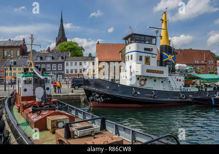 De nombreux sites dignes d'une destination touristique populaire de Flensburg. Flensburg est le commercial, culturel et touristique de la région. Banque D'Images