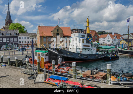 De nombreux sites dignes d'une destination touristique populaire de Flensburg. Flensburg est le commercial, culturel et touristique de la région. Banque D'Images
