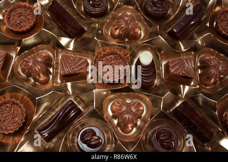 Chocolats de luxe en boite cadeau Banque D'Images